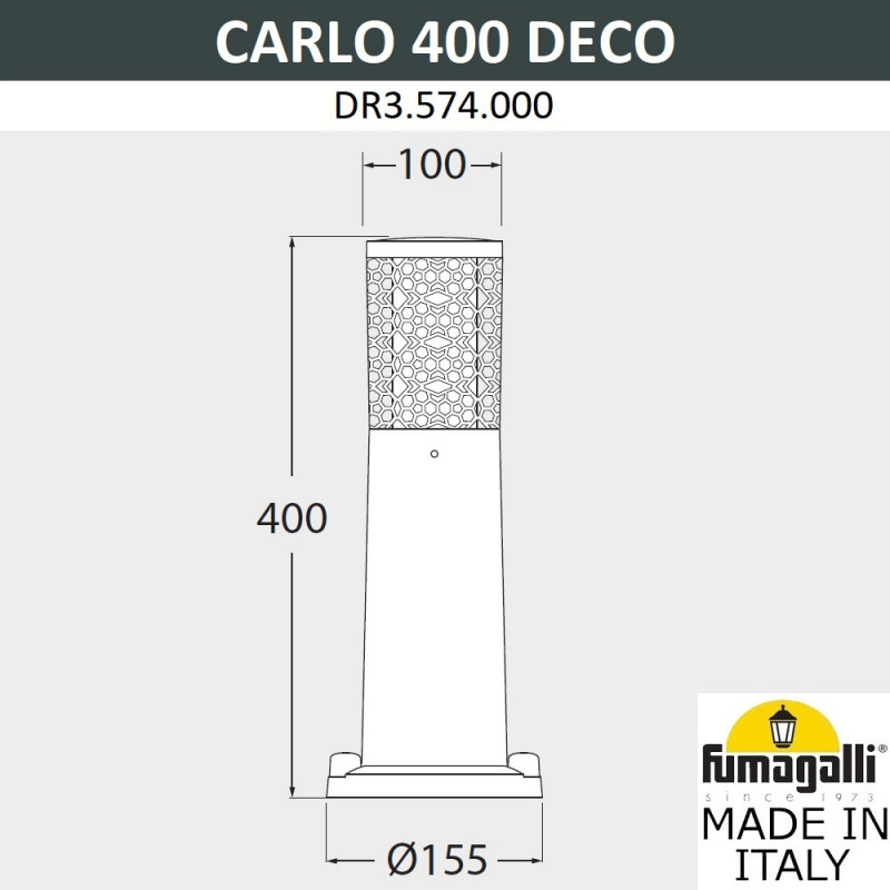 Садовый светильник Fumagalli Carlo deco Dr3.574.000.lxu1l 1 шт.