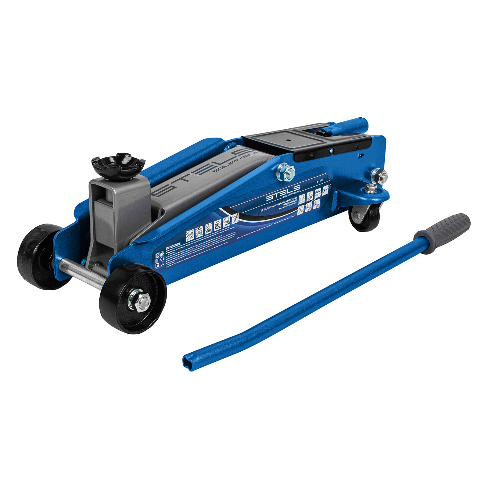 Домкрат STELS 51134 гидравлический подкатной, высокий подъем, 3т SUV ...