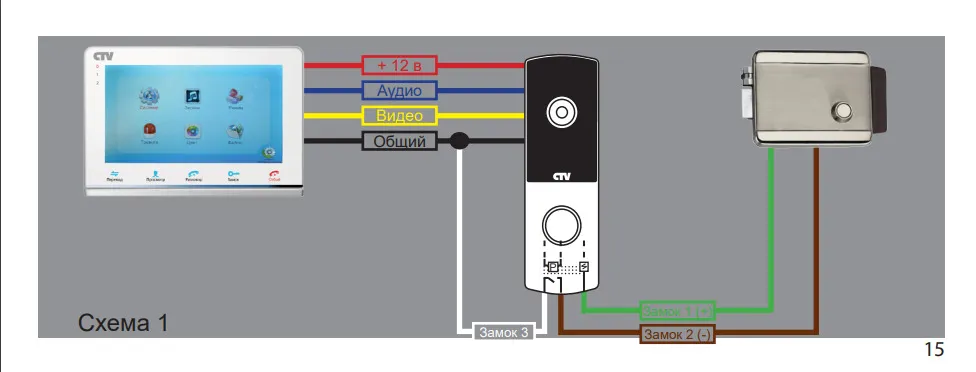 Вызывная панель ctv d4002em схема подключения