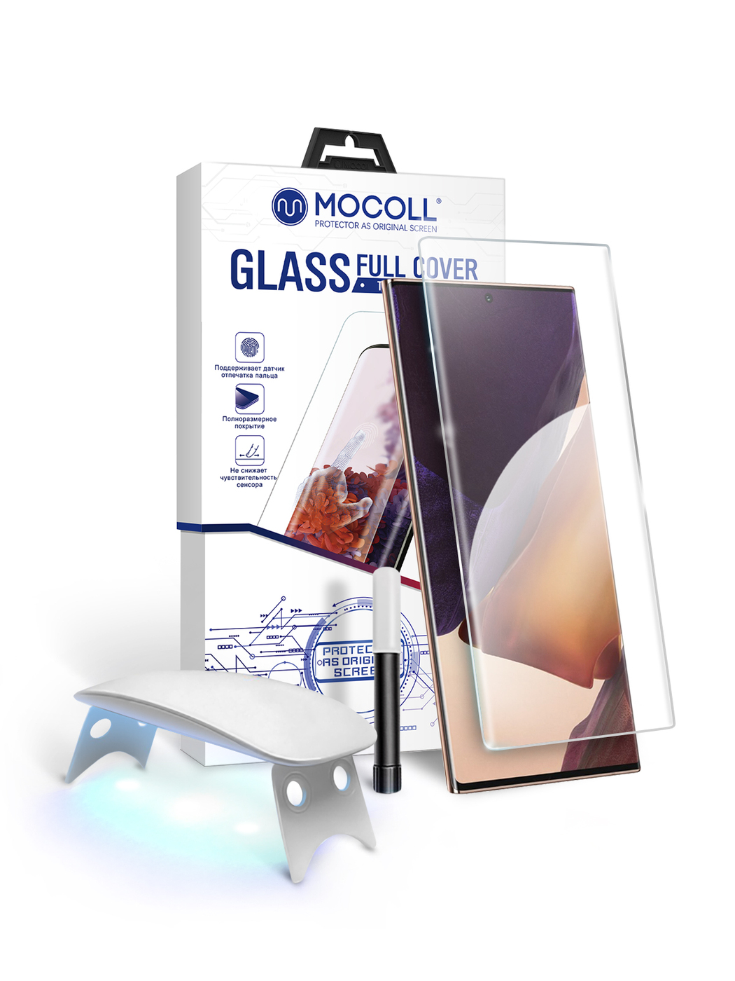 Защитное стекло MOCOLL 3D с УФ-клеем для Samsung Note 20 Ultra (серия Platinum)