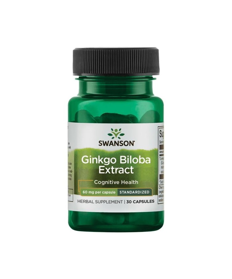 Swanson Ginkgo Biloba Extract - Standardized 60 mg 30 Caps – купить в Москве, цены в интернет-магазинах на Мегамаркет