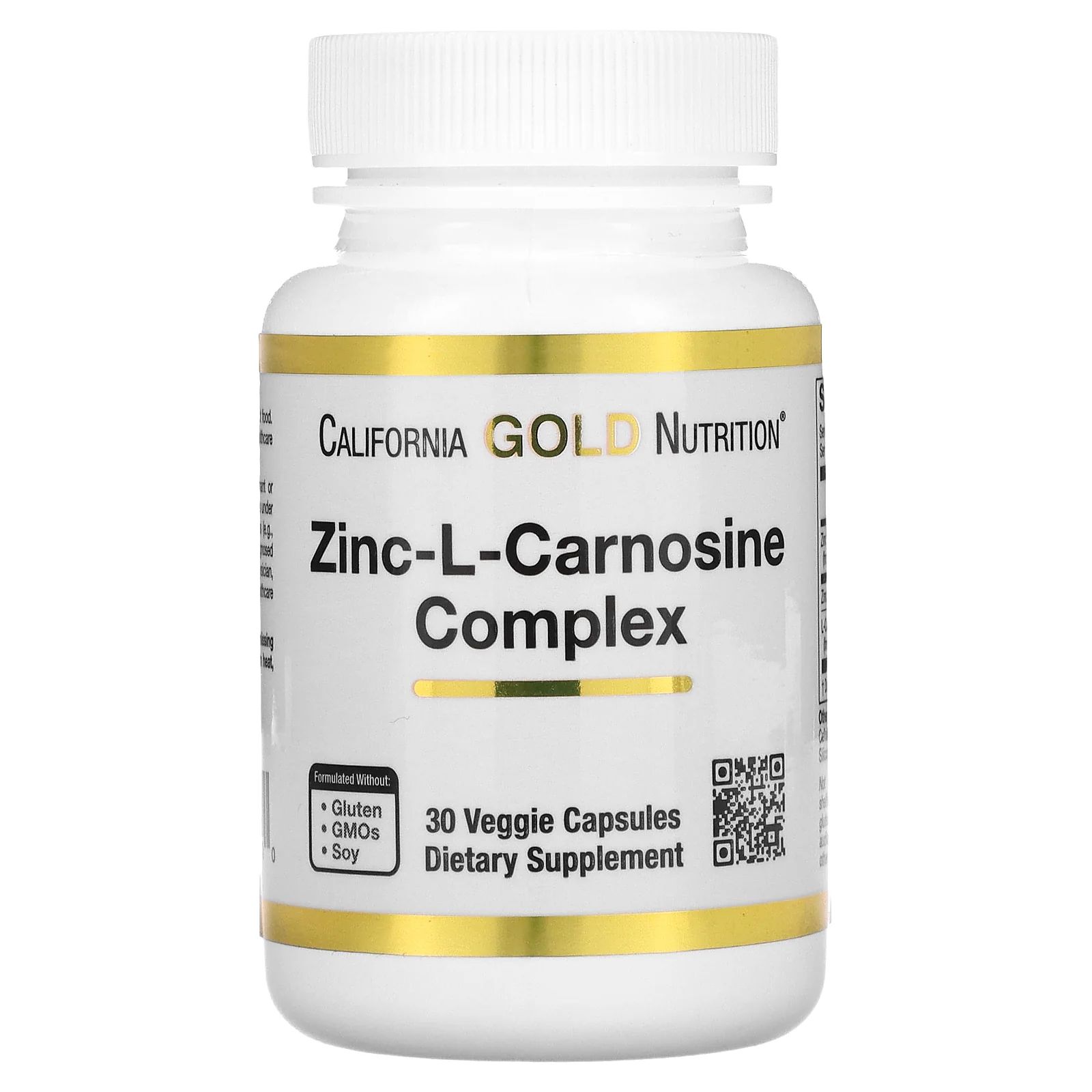 California Gold Nutrition Zinc-L-Carnosine Complex, 30 капсул - купить в интернет-магазинах, цены на Мегамаркет | макро- и микроэлементы