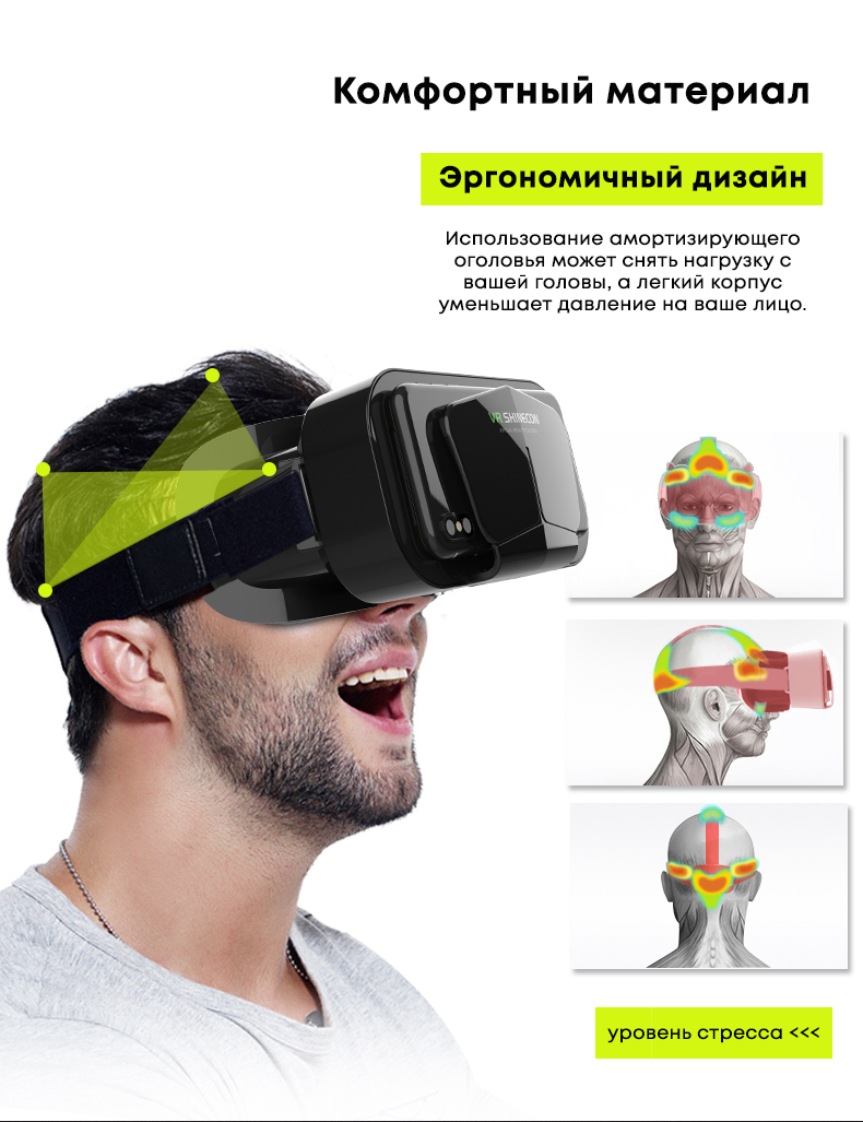 Очки виртуальной реальности VR Shinecon G PRO в комплекте с джойстиком  ICADE, купить в Москве, цены в интернет-магазинах на Мегамаркет