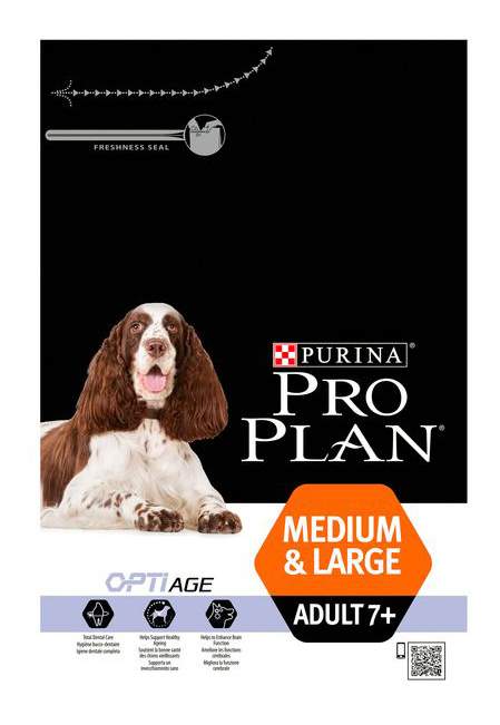 Сухой корм для собак PRO PLAN OptiAge Medium & Large Adult 7+, для пожилых, курица, 3кг