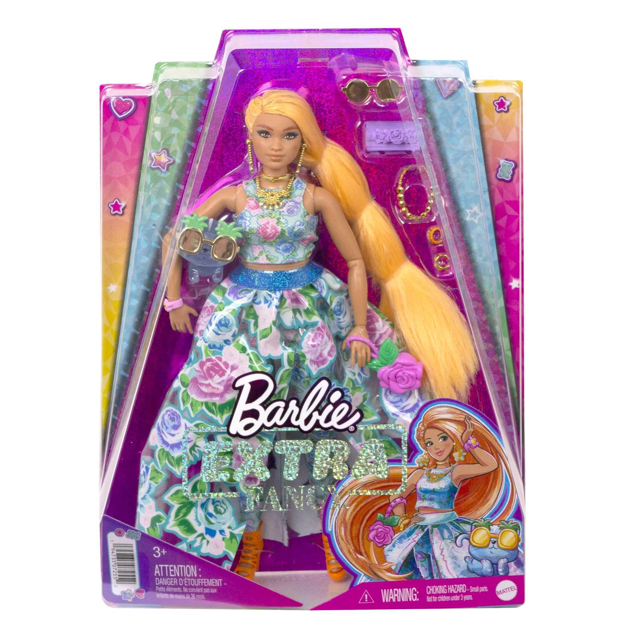 Купить кукла Barbie Extra Fancy в цветочном костюме HHN14, цены на  Мегамаркет