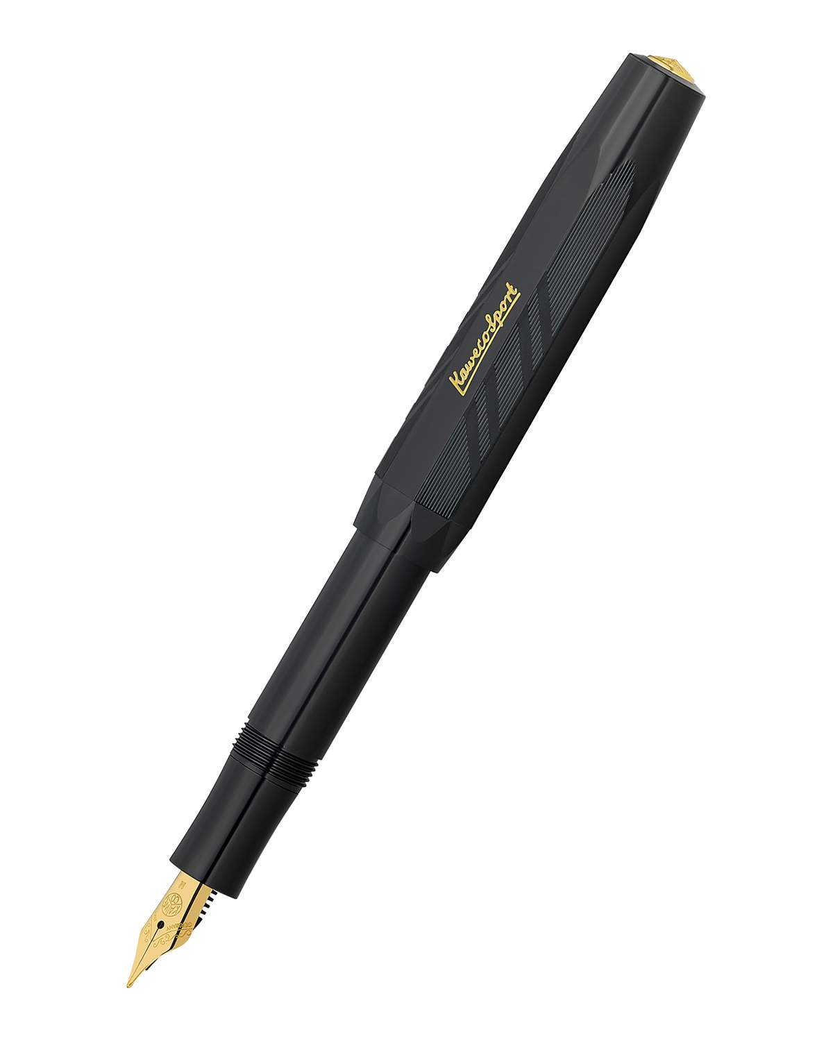 Ручка перьевая Kaweco "Classic Sport Guilloche", чёрная, синие чернила, F 0,7 мм