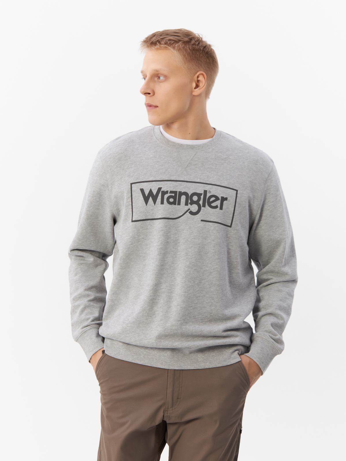 Свитшот мужской Wrangler WRANGLER серый 2XL - купить в Мегамаркет Москва, цена на Мегамаркет