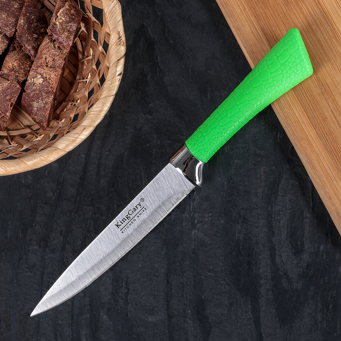 Нож кухонный «Рич», лезвие 13,5 см, цвет зелёный купить, цены в Москве на Мегамаркет