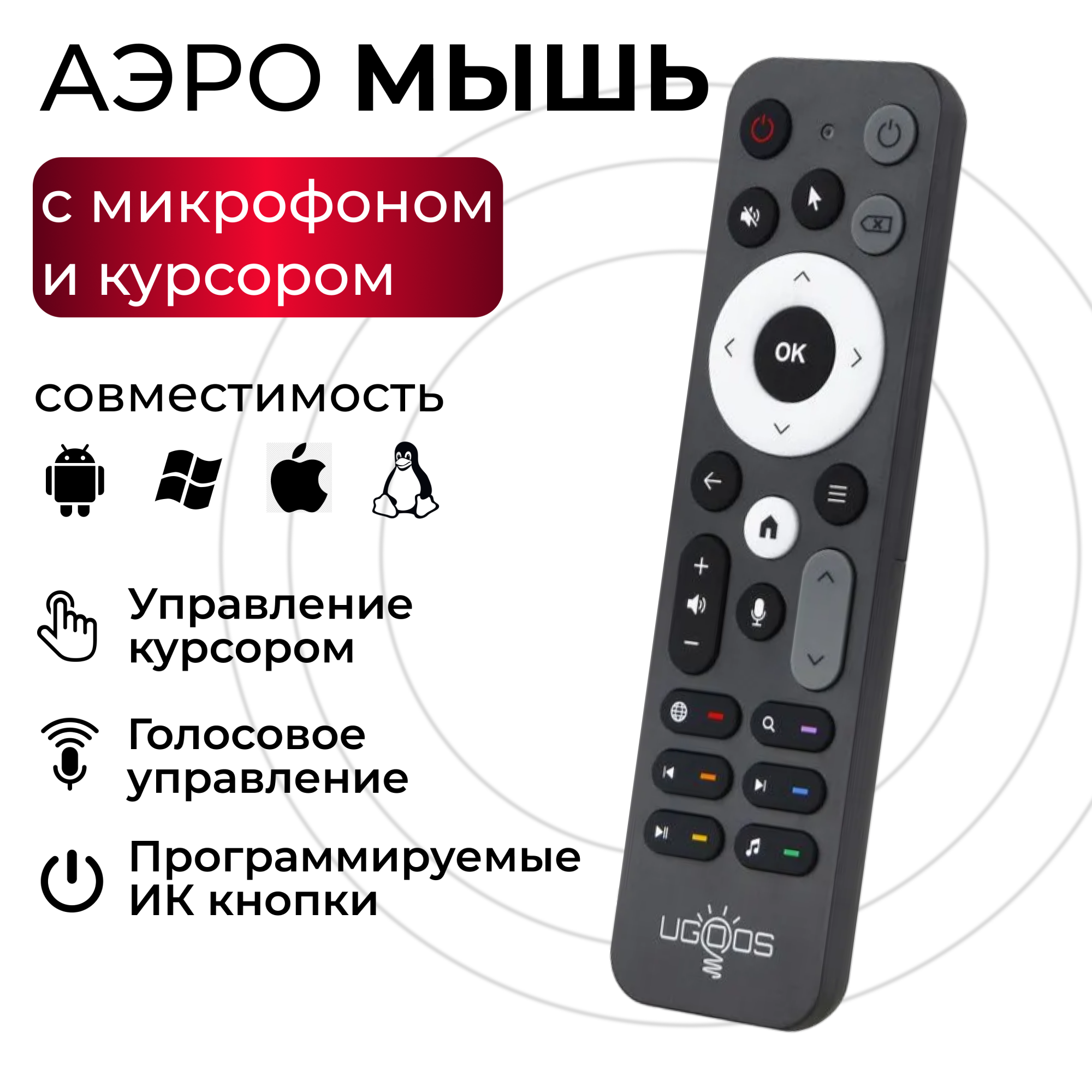 Пульт ду UGOOS UR02 Black, купить в Москве, цены в интернет-магазинах на Мегамаркет