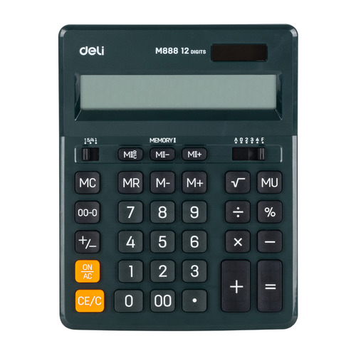 Калькулятор Deli EM888F-green, 12-разрядный, зеленый - купить в Mirlen Home, цена на Мегамаркет