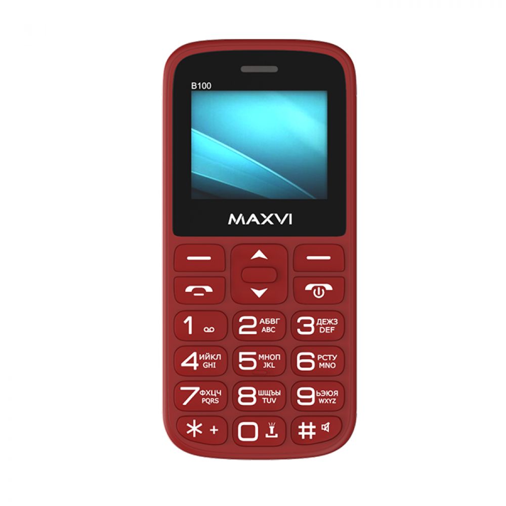 Сотовый телефон MAXVI B100 DS Wine Red – характеристики на Мегамаркет