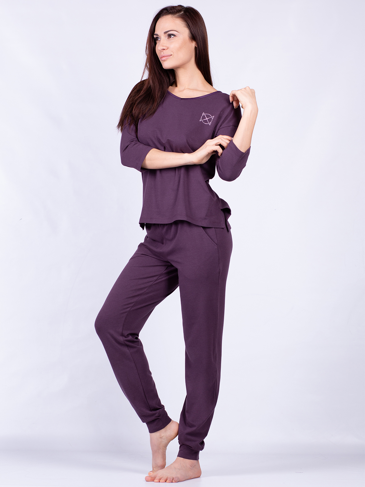 Пижама комплект женская Oxouno фиолетовая S