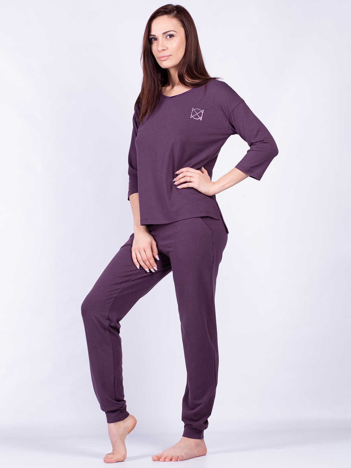 Пижама комплект женская Oxouno фиолетовая S