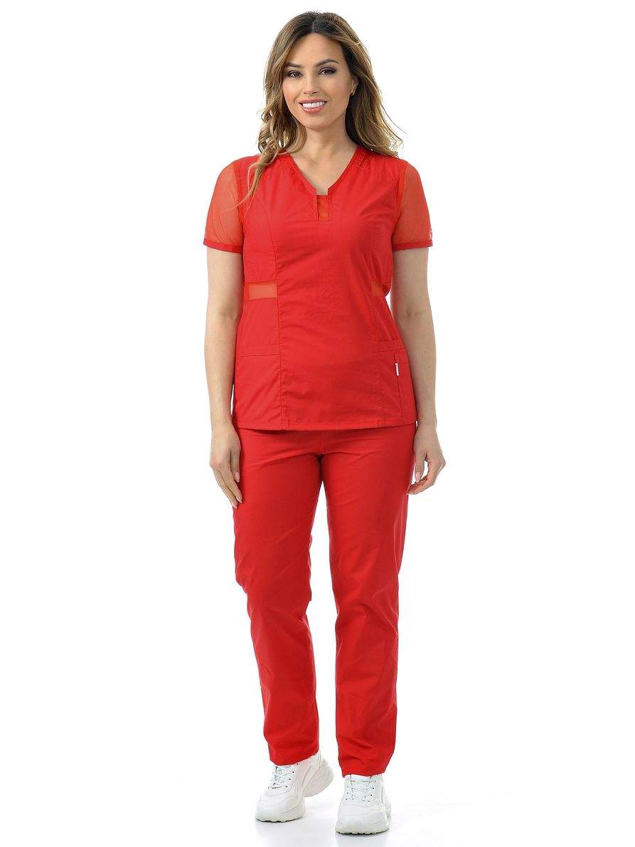 Костюм медицинский женский MedicalWear Пеппа 125 красный 48 RU