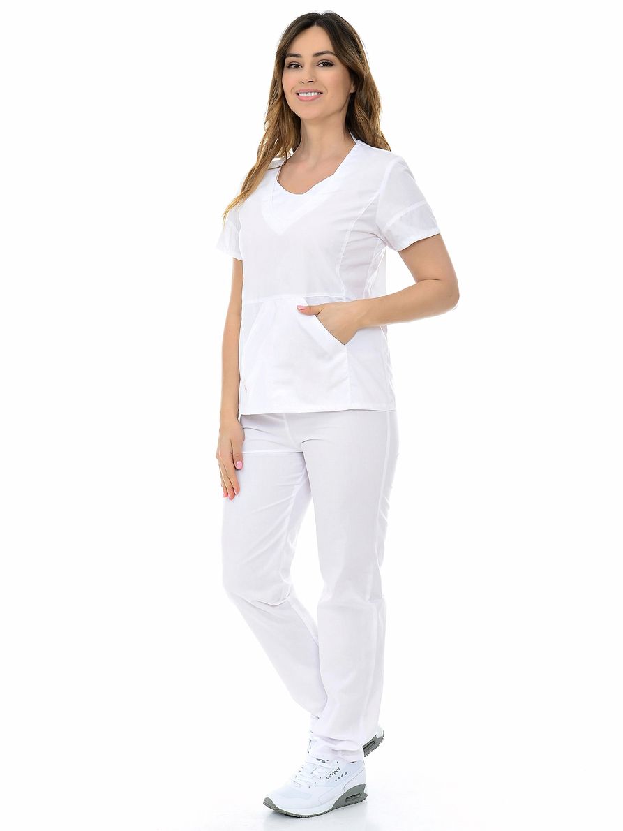 Костюм медицинский женский MedicalWear Киса 124 белый 50 RU