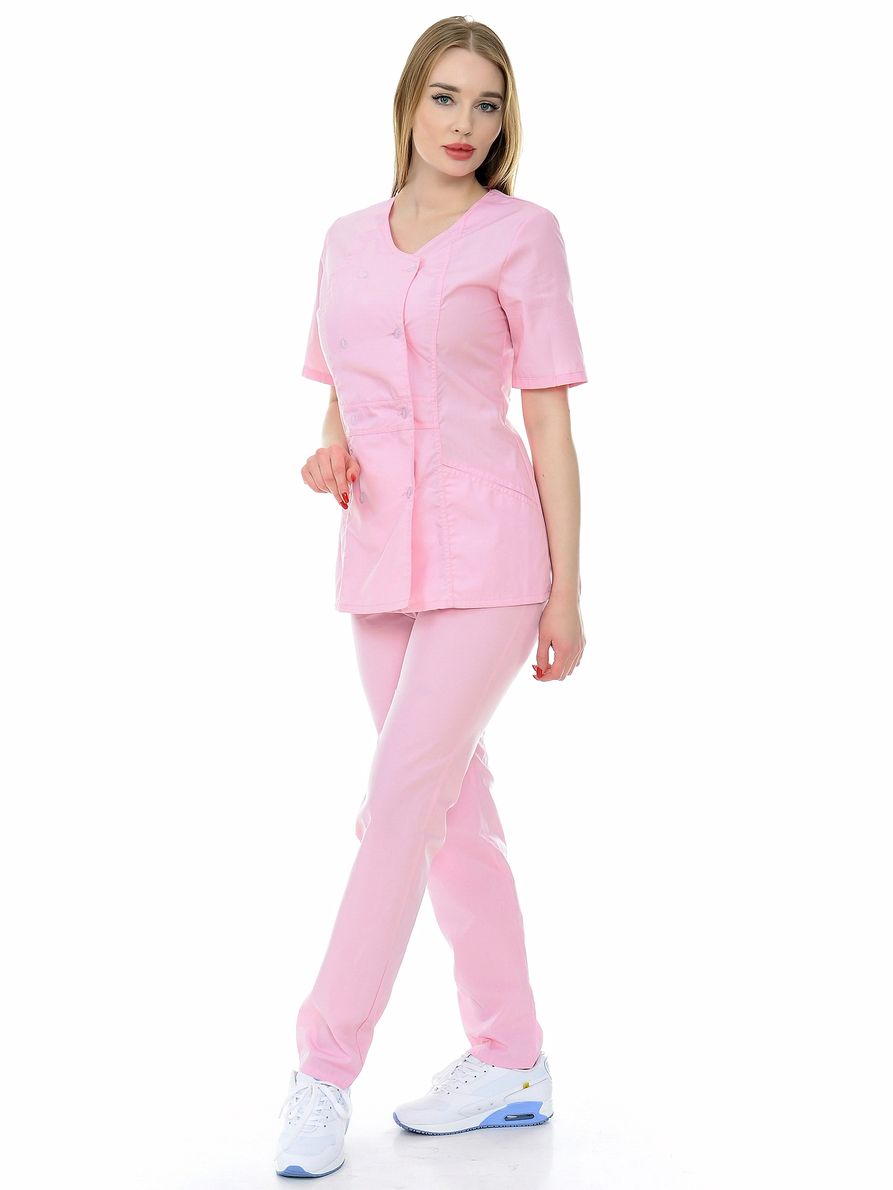 Костюм медицинский женский MedicalWear Домино 121 розовый 54 RU