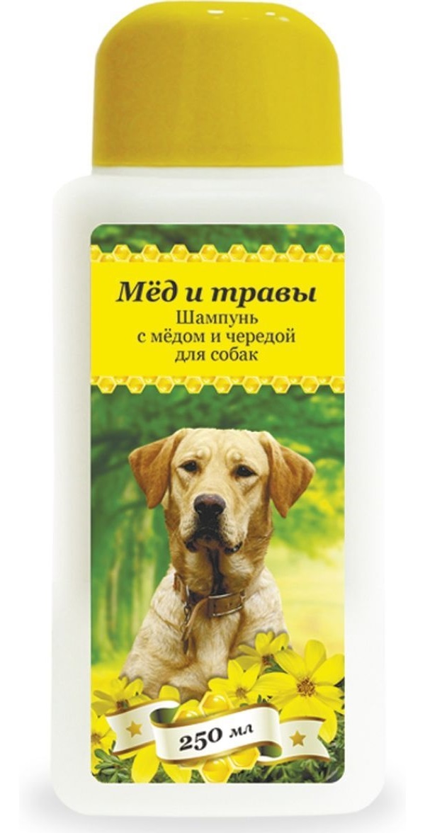 Шампунь для собак Pchelodar Мед и травы, мед и череда, 250 мл