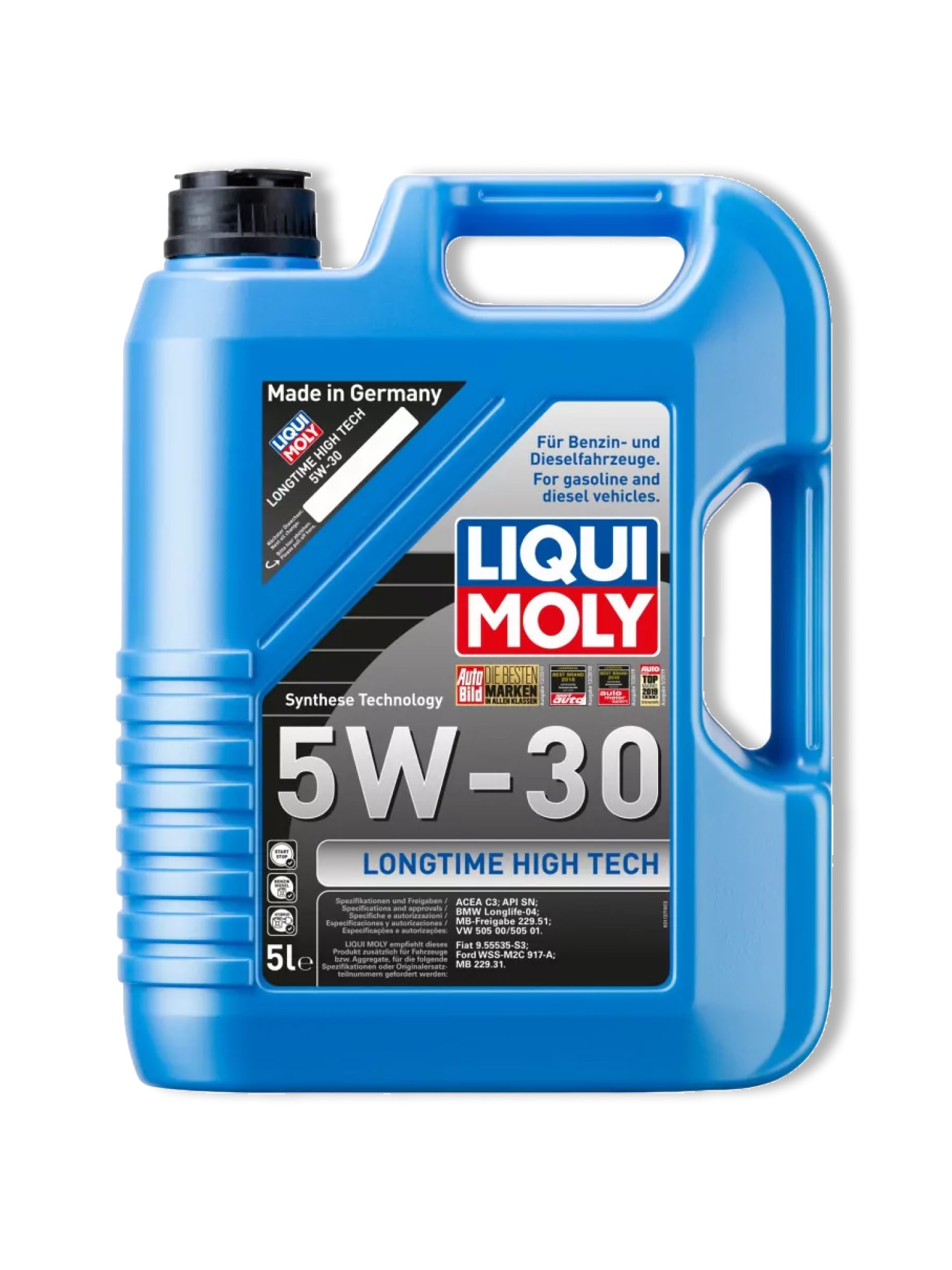 9507 LIQUI MOLY НС-синт. мот.масло Longtime High Tech 5W-30 CF/SN C3 (5л) -  купить в Москве, цены на Мегамаркет