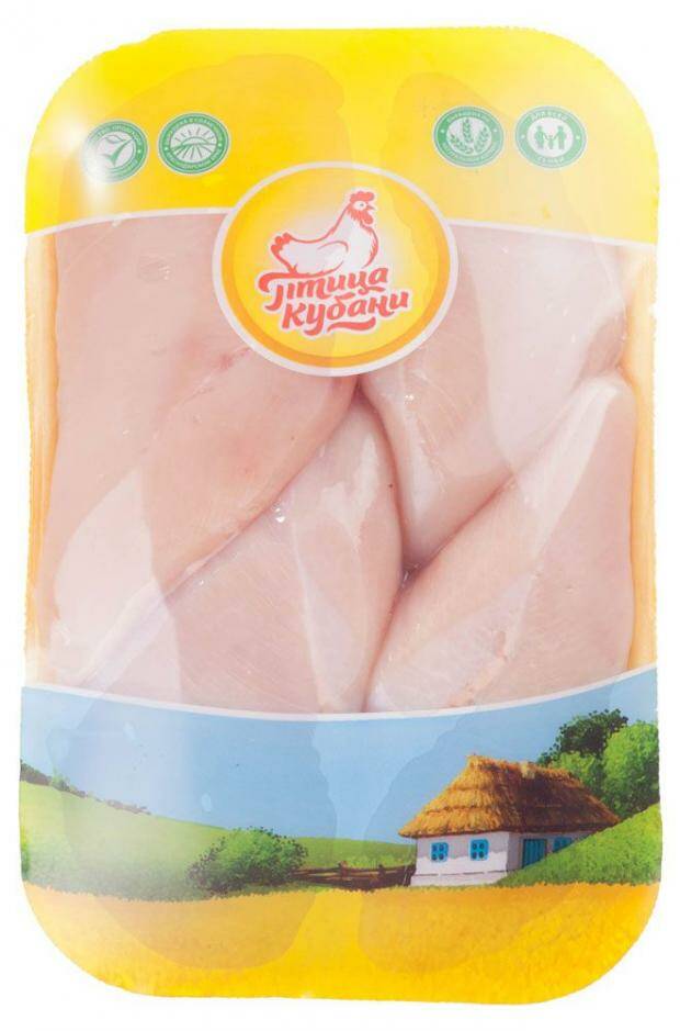 Филе цыпленка-бройлера Птица Кубани без кожи, охлажденное, 1,2-1,3 кг
