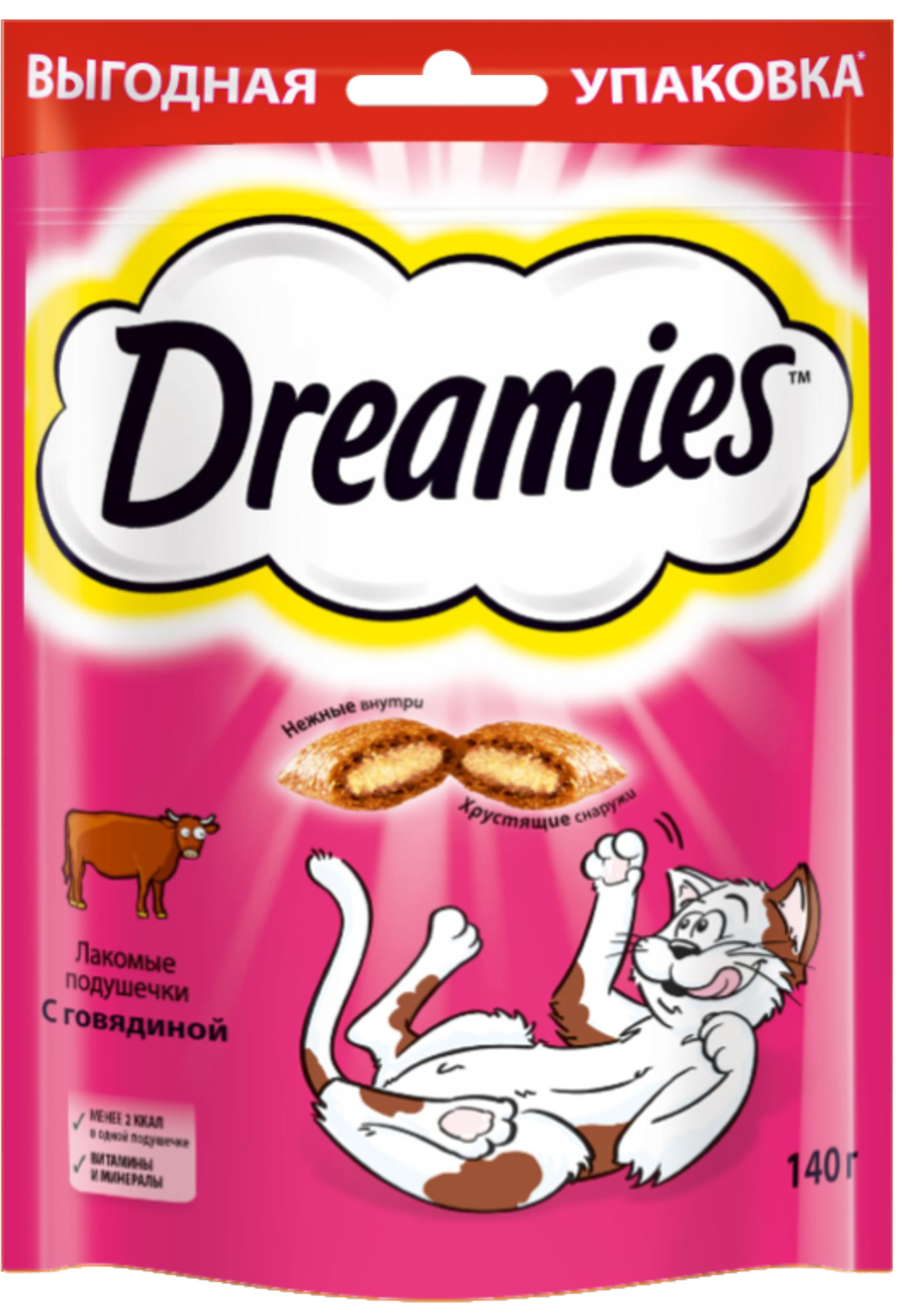 Купить лакомство для кошек Dreamies, подушечки с курицей, 200г, цены в Москве на Мегамаркет | Артикул: 600007617780