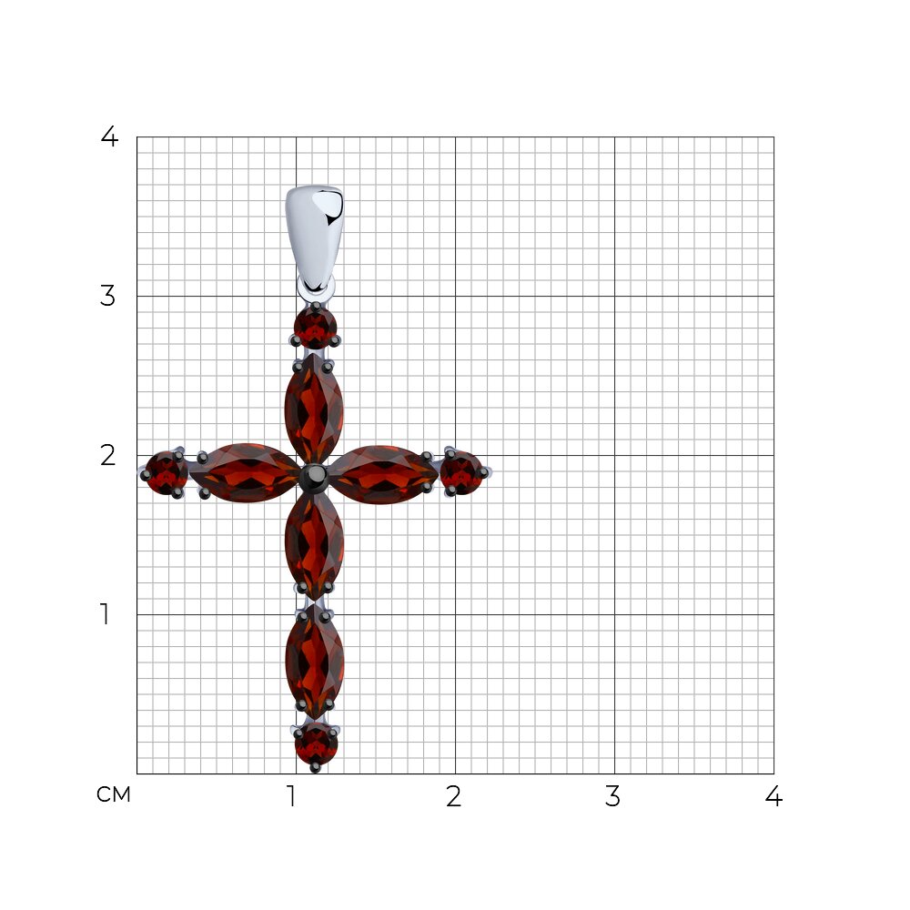 Крестик С Гранатами Золотой Купить