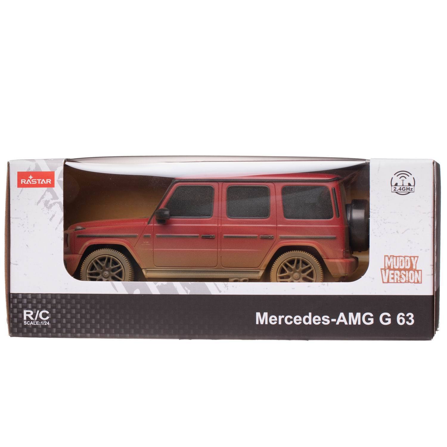 Купить машина р/у RASTAR 1:24 Mercedes-Benz G63 AMG-Muddy version, красный,  2,4G с эфф. загрязн., цены на Мегамаркет