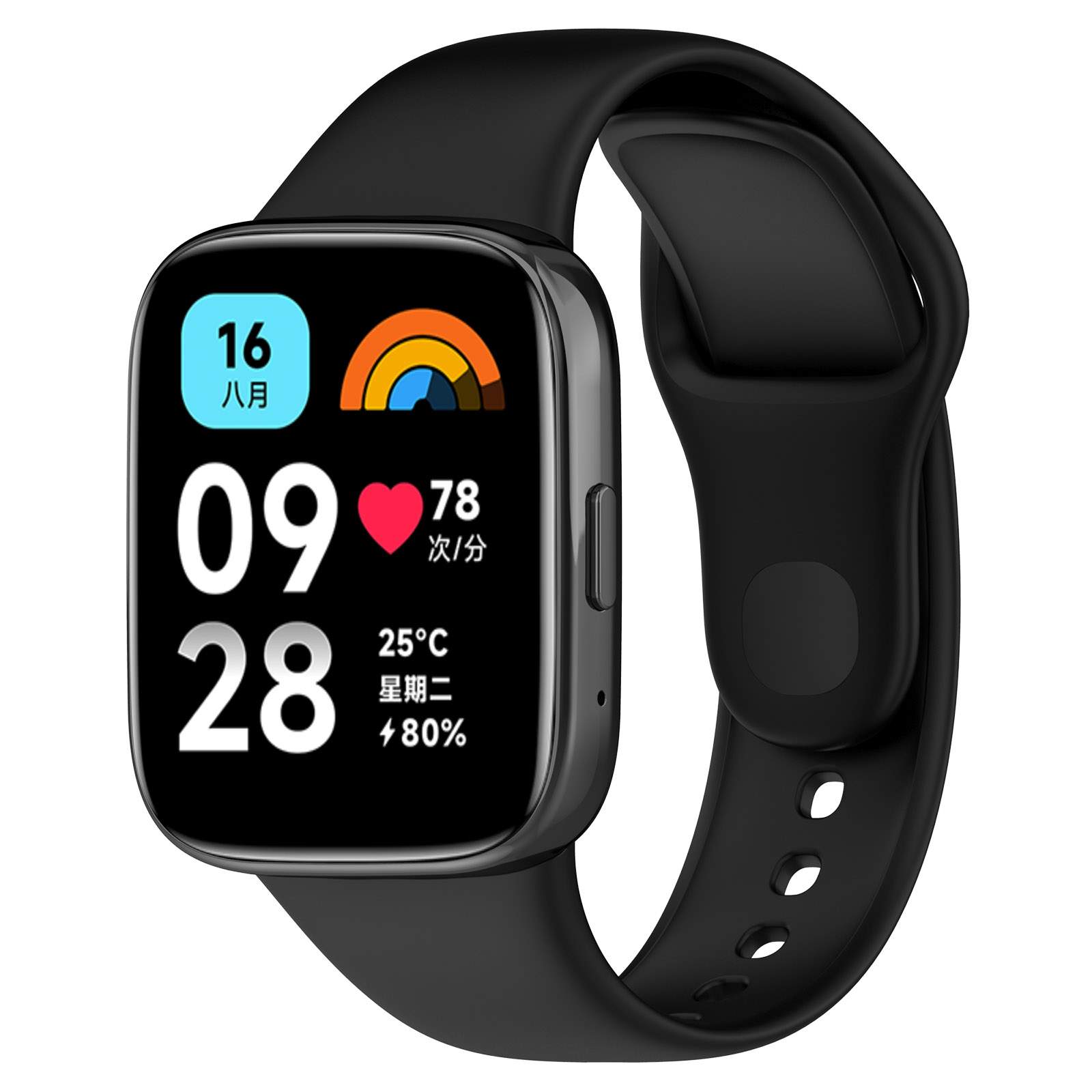 Силиконовый ремешок для Redmi Watch 3 Lite, Redmi Watch 3 Active, черный, купить в Москве, цены в интернет-магазинах на Мегамаркет