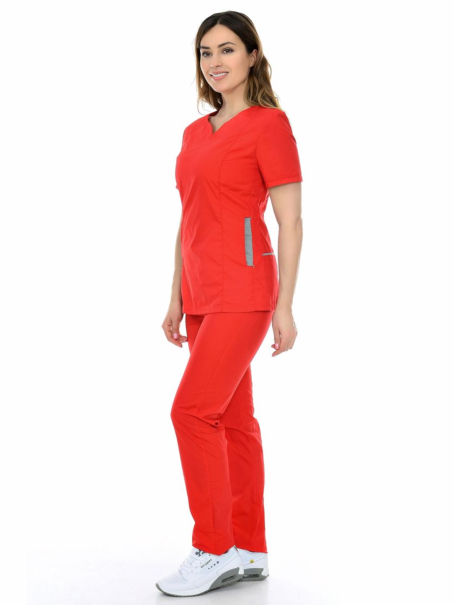 Костюм медицинский женский MedicalWear Инвитро-2 122 красный 52 RU