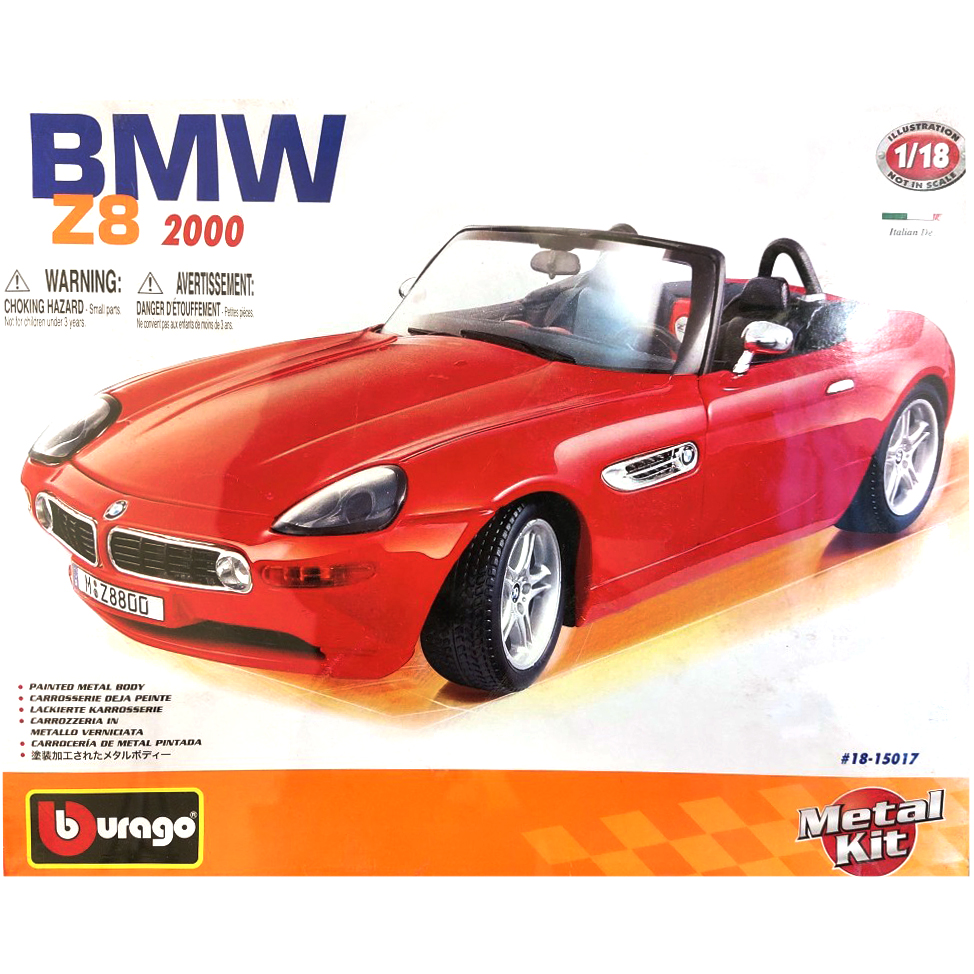 Сборная металлическая машинка BBURAGO, BMW Z8, масштаб 1/18, 18-15017 –  купить в Москве, цены в интернет-магазинах на Мегамаркет