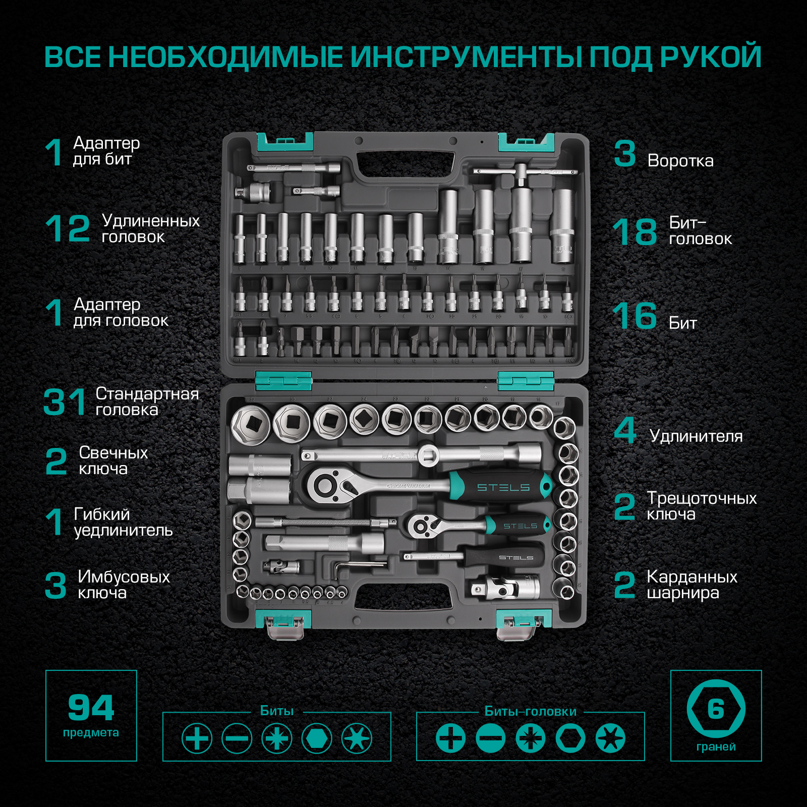 Набор инструментов STELS 1/2