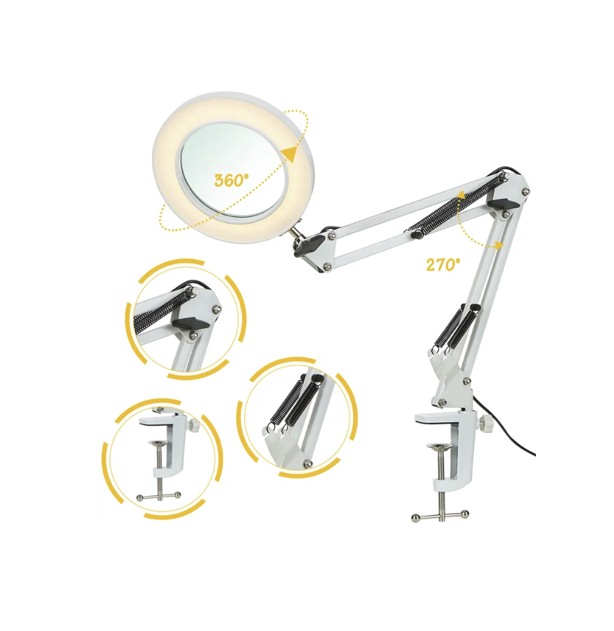 Настольная светодиодная лампа лупа 2в1. Светильник увеличительное ...