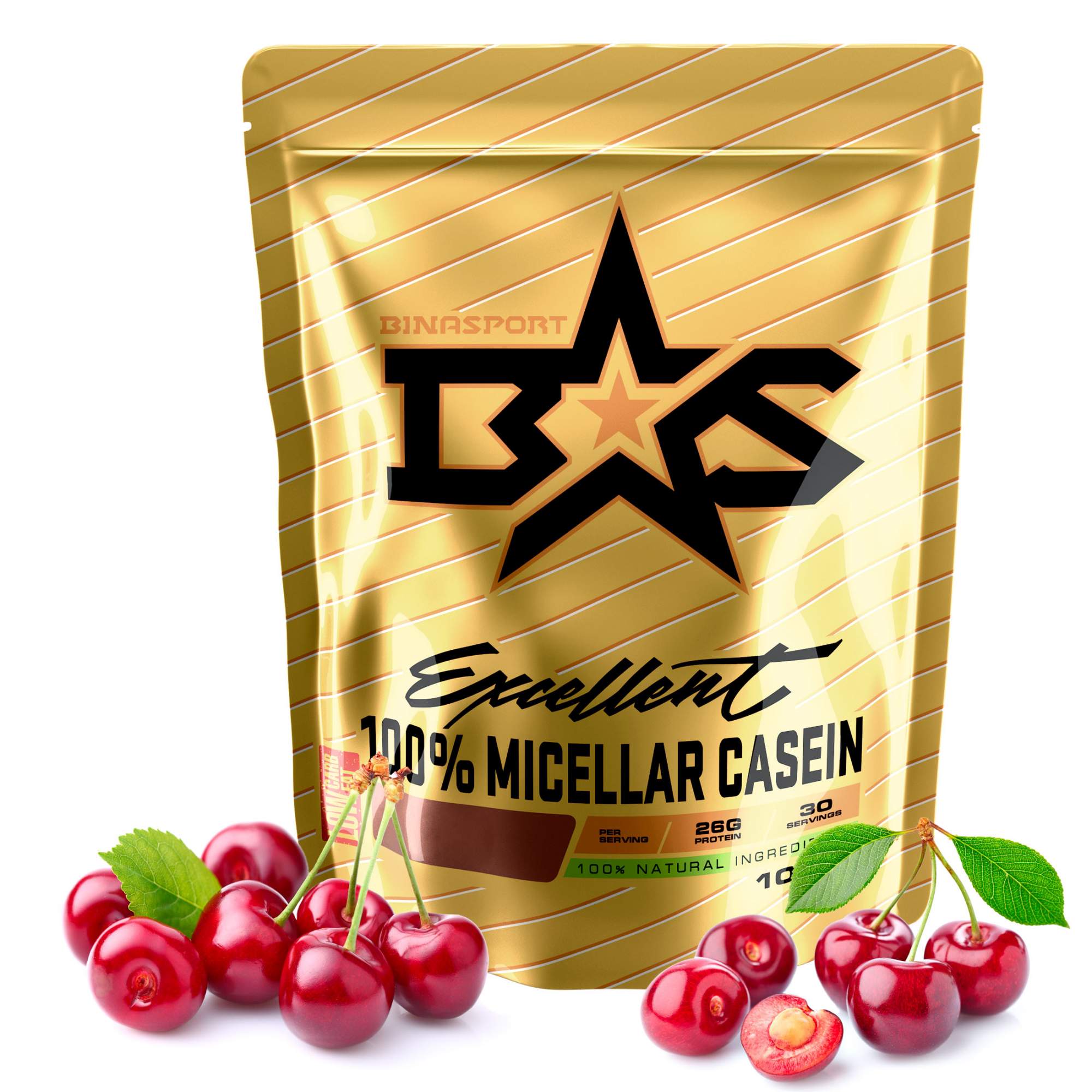 Протеин Binasport 100% Micellar Casein, 1000 г, cherry