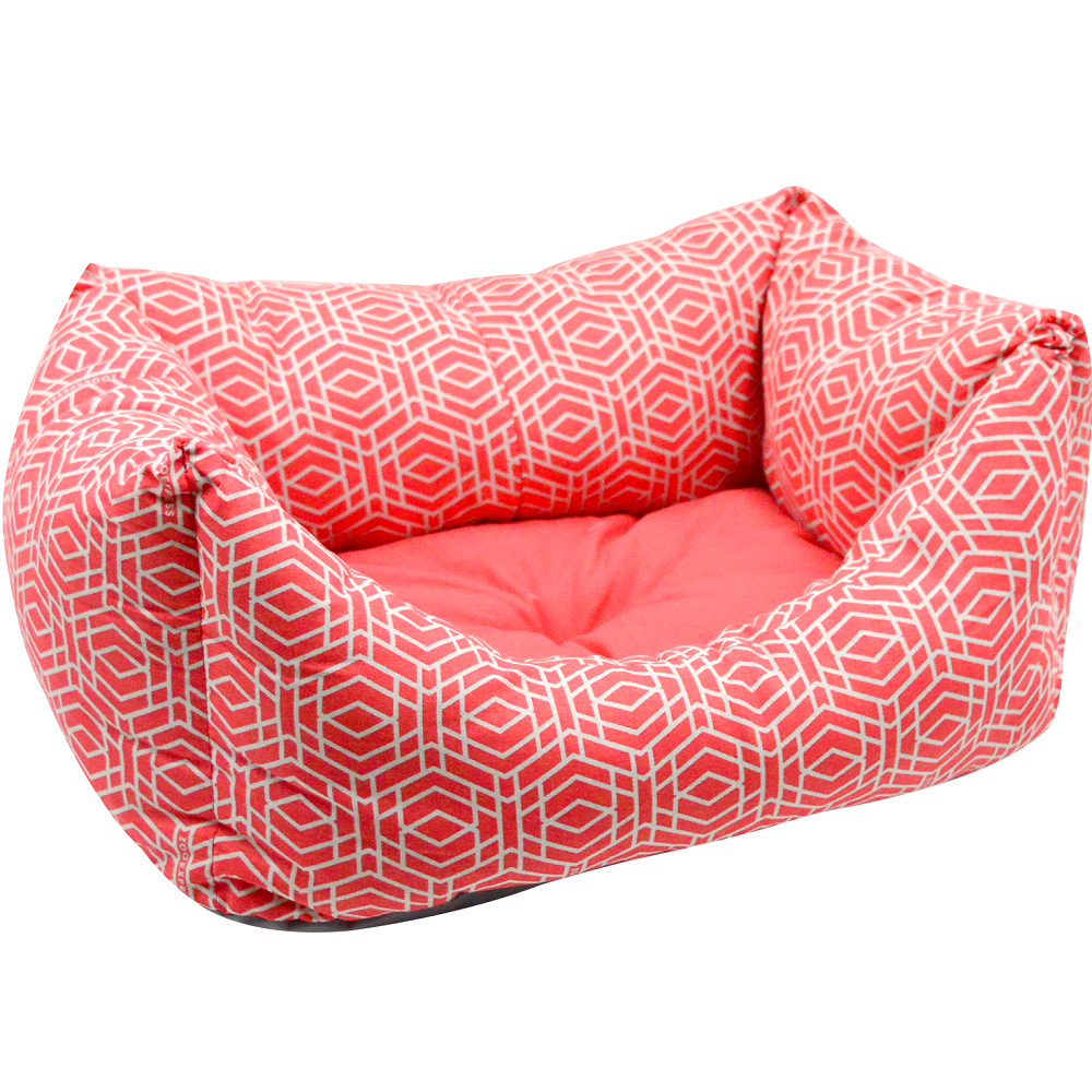 Лежанка для кошек ZooExpress Геометрия текстиль 32x43x21см красный