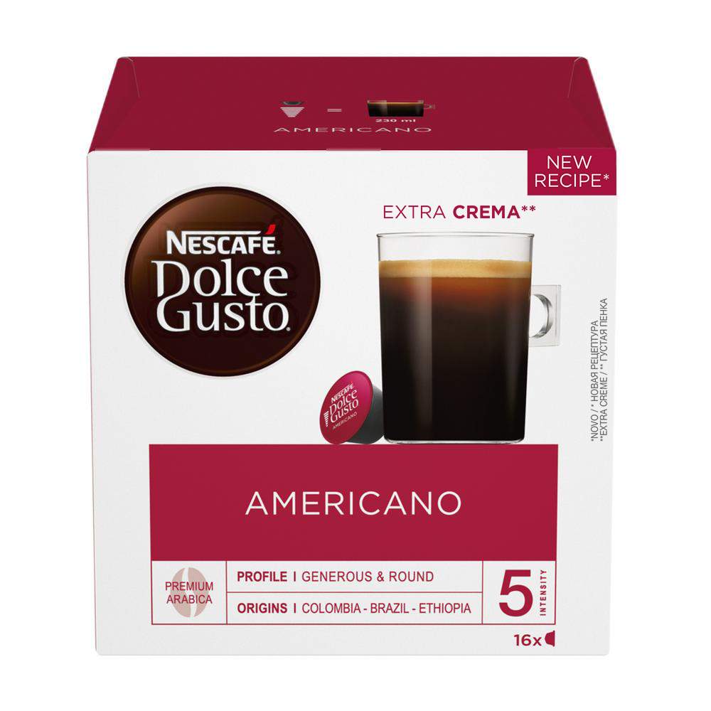 Кофе натуральный жареный молотый  Nescafe Dolce Gusto Americano 3 штуки  по 16 капсул