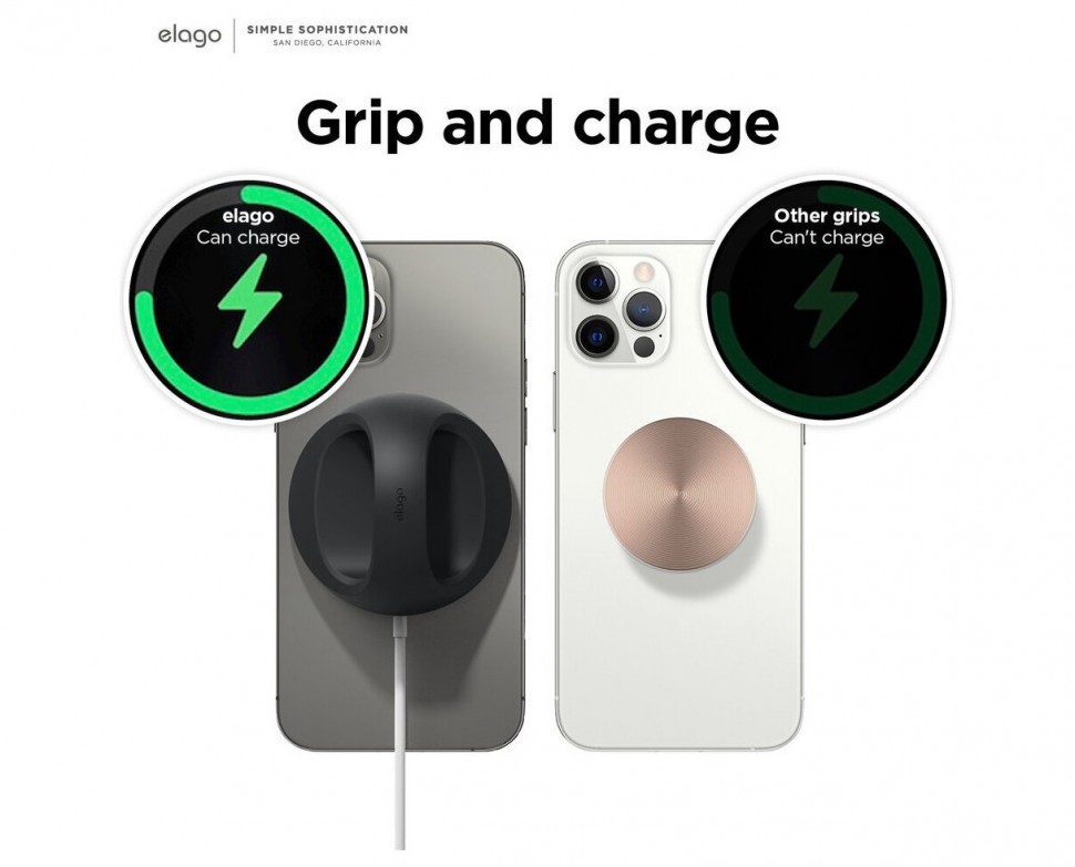 Док-станция Elago MagSafe Grip stand для iPhone, Черный (EMSGRIP-BK)