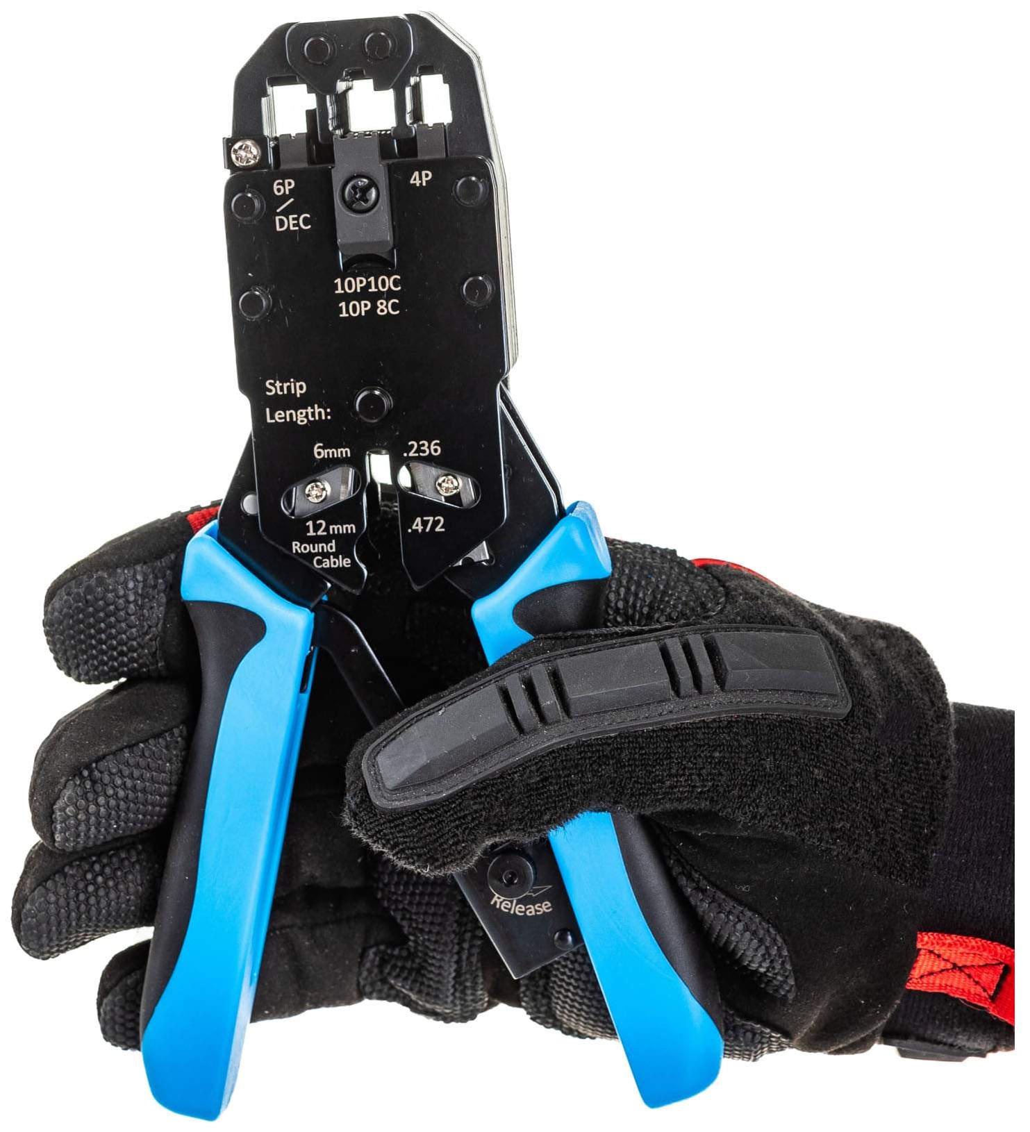 Hyperline HT-200AR Инструмент обжимной для RJ-50, RJ-45, RJ-12, RJ-11 ...