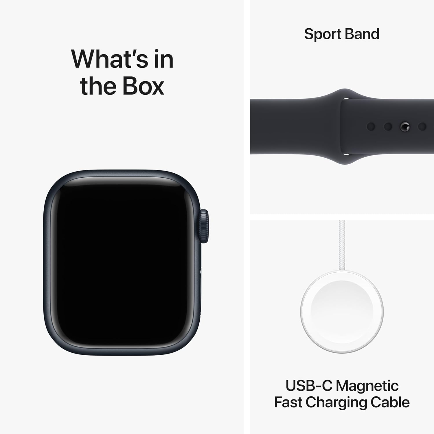 Midnight Aluminium Case Anthracite/Black Nike Sport Band. Apple watch Series 7 GPS 41mm. Apple watch Series 8 GPS 45mm. Apple watch Series 7 45mm Midnight.