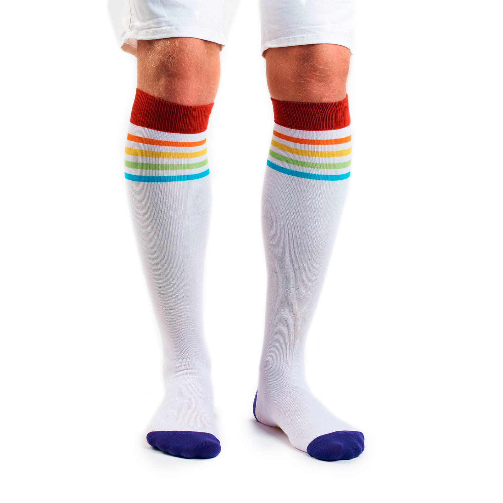Гольфы унисекс St.Friday Socks Multi Stripes белые 42-46