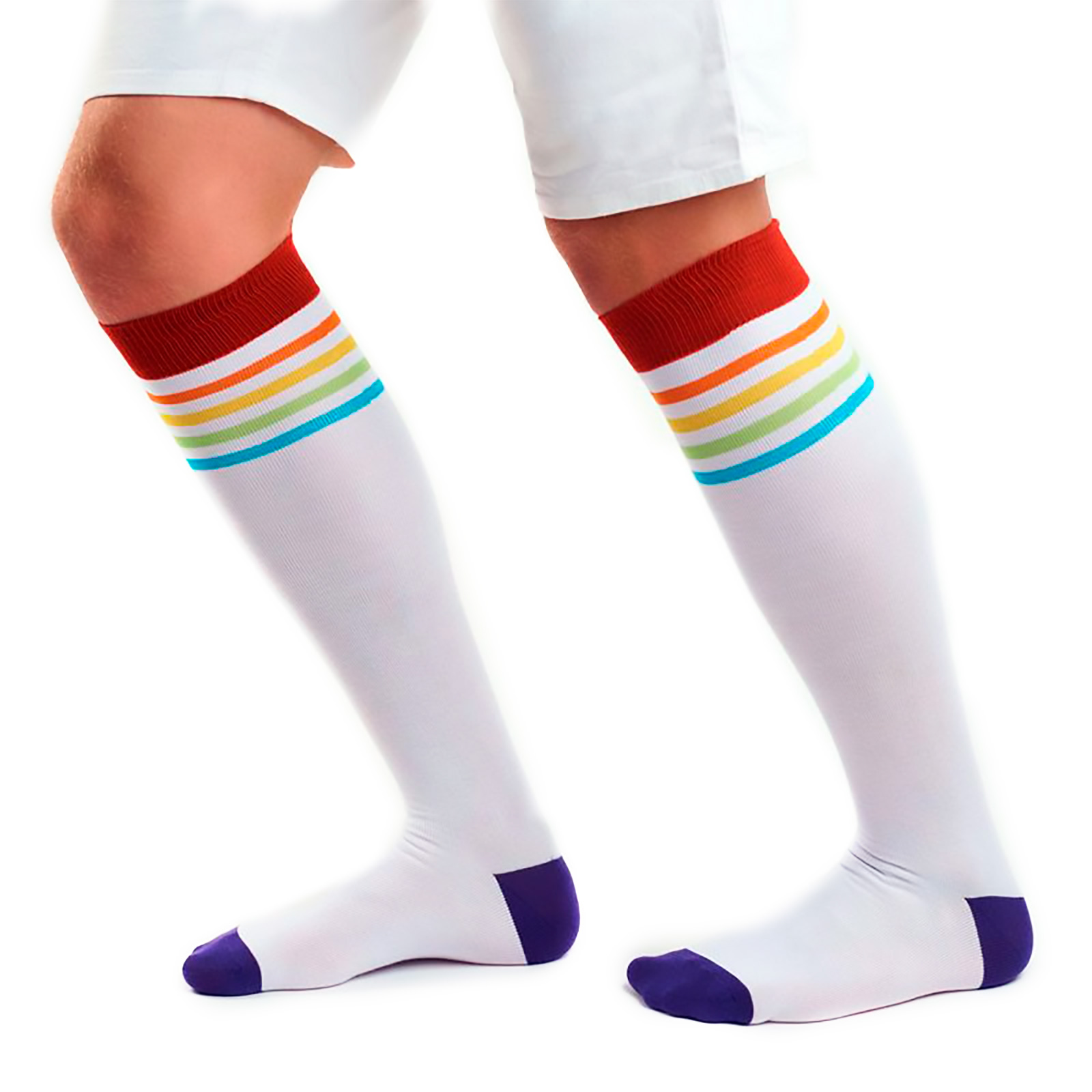 Гольфы унисекс St.Friday Socks Multi Stripes белые 34-37