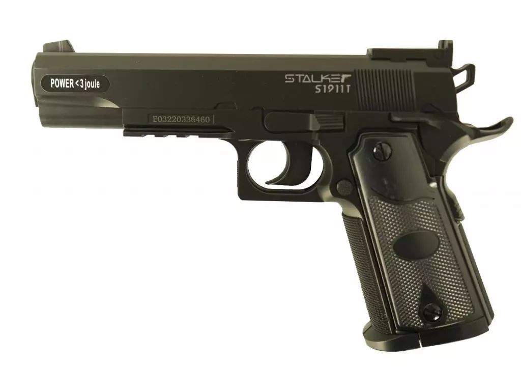 Пистолет пневматический Stalker S1911T (ан. "Colt 1911") к.4,5мм, 120 м/с, +250шар. - купить в QUARTA, цена на Мегамаркет