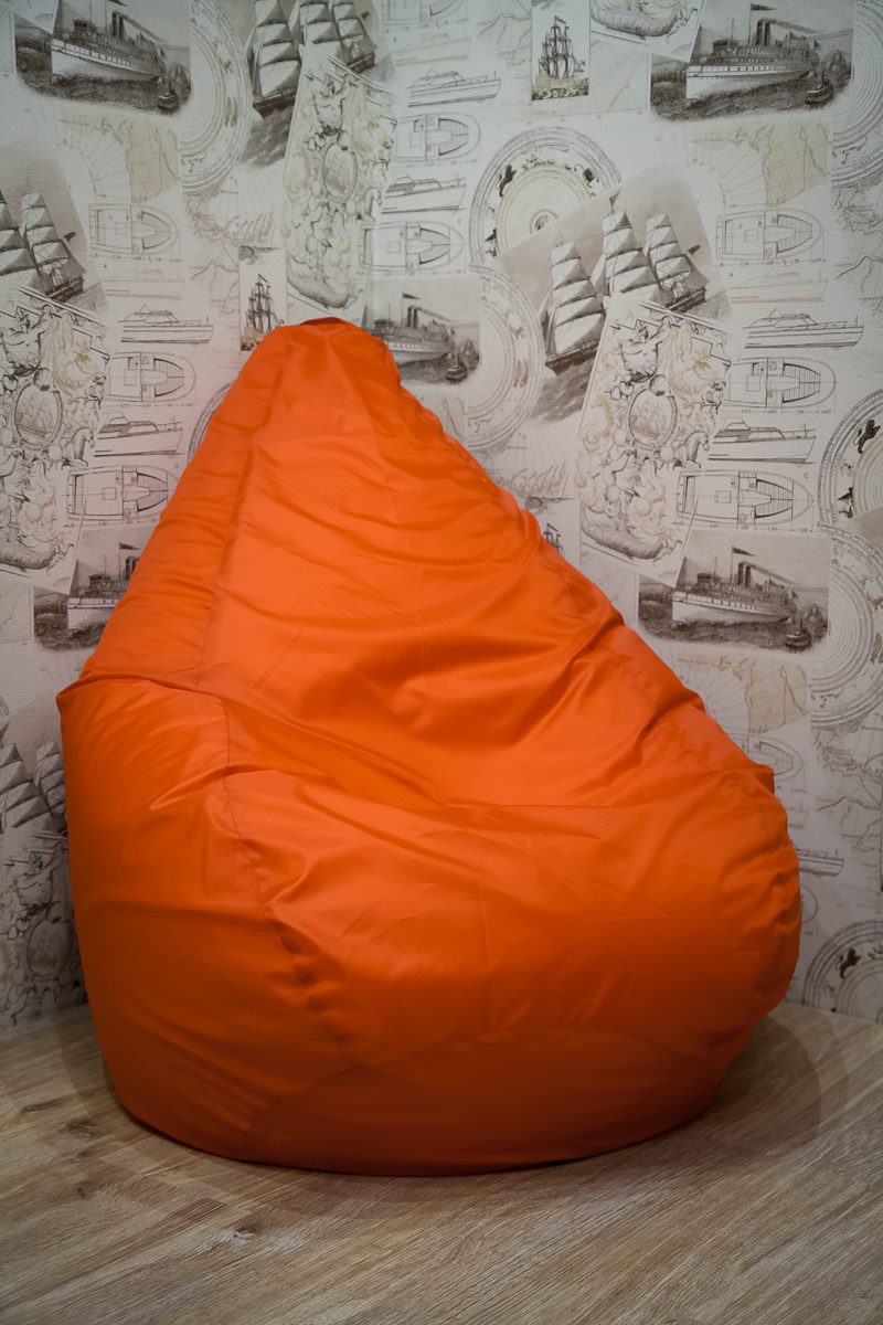 Кресло-мешок ПуффБери Груша Оксфорд XXL, оранжевый