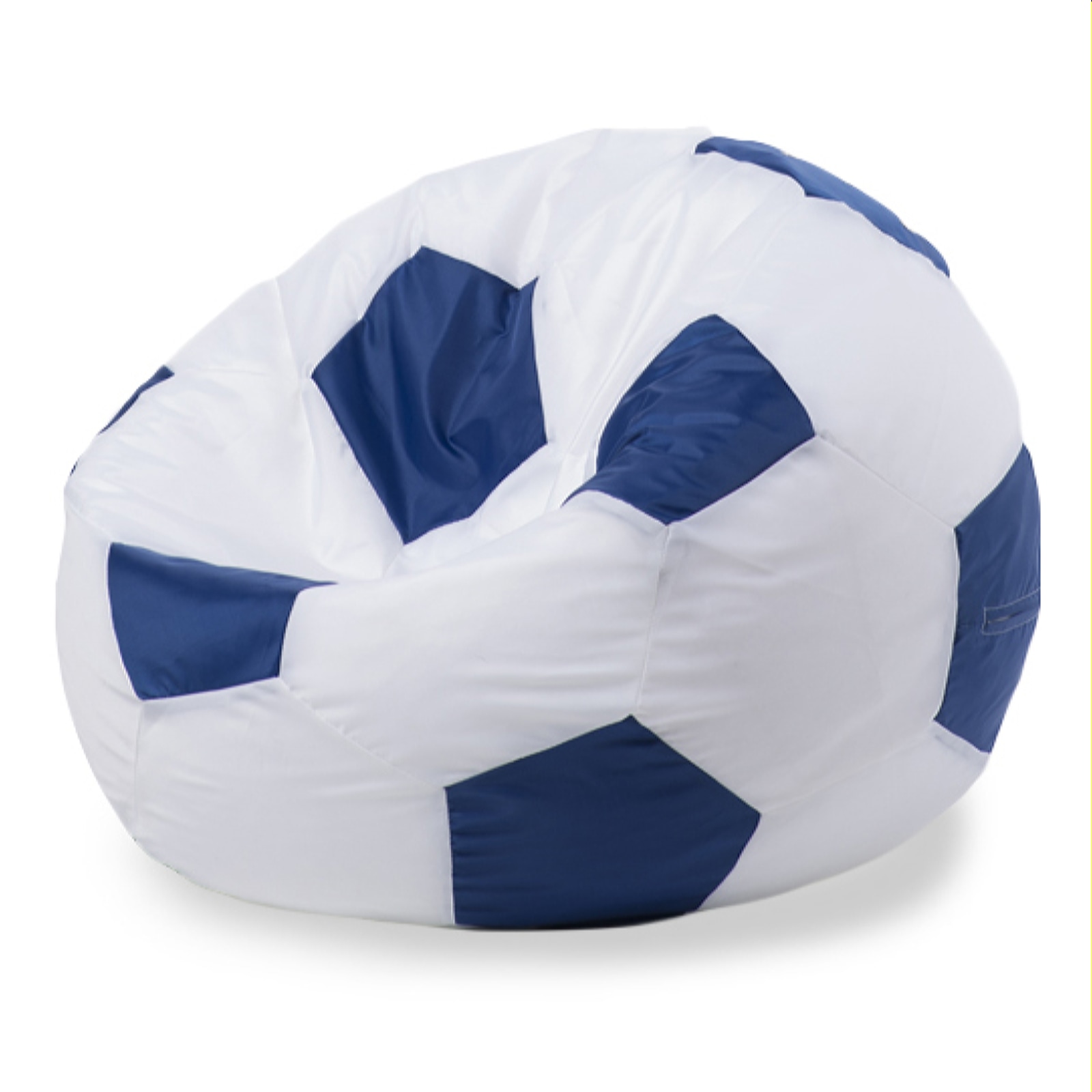 Кресло-мешок ПуффБери Мяч Оксфорд XL, белый, синий