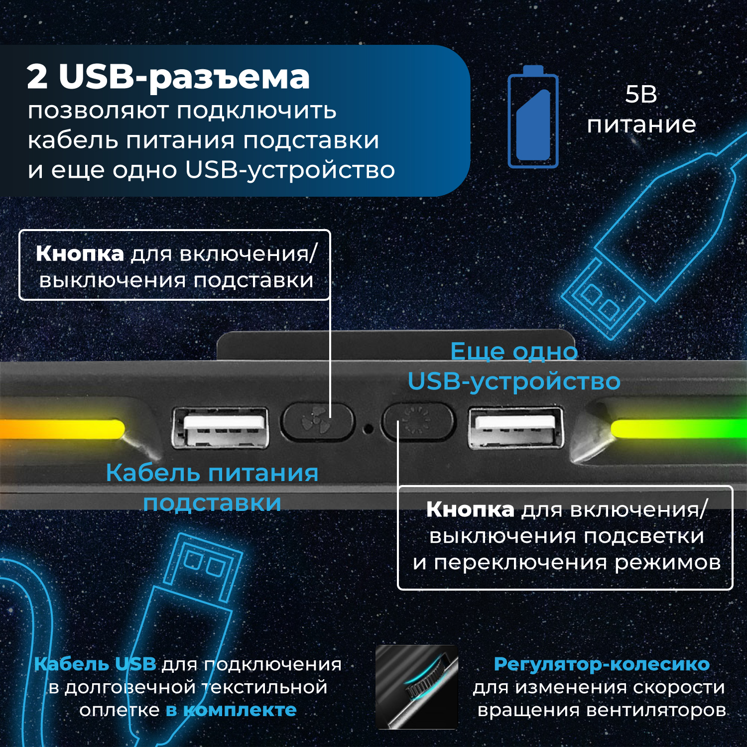 Охлаждающая подставка для ноутбука KS-IS KS-740 до 19