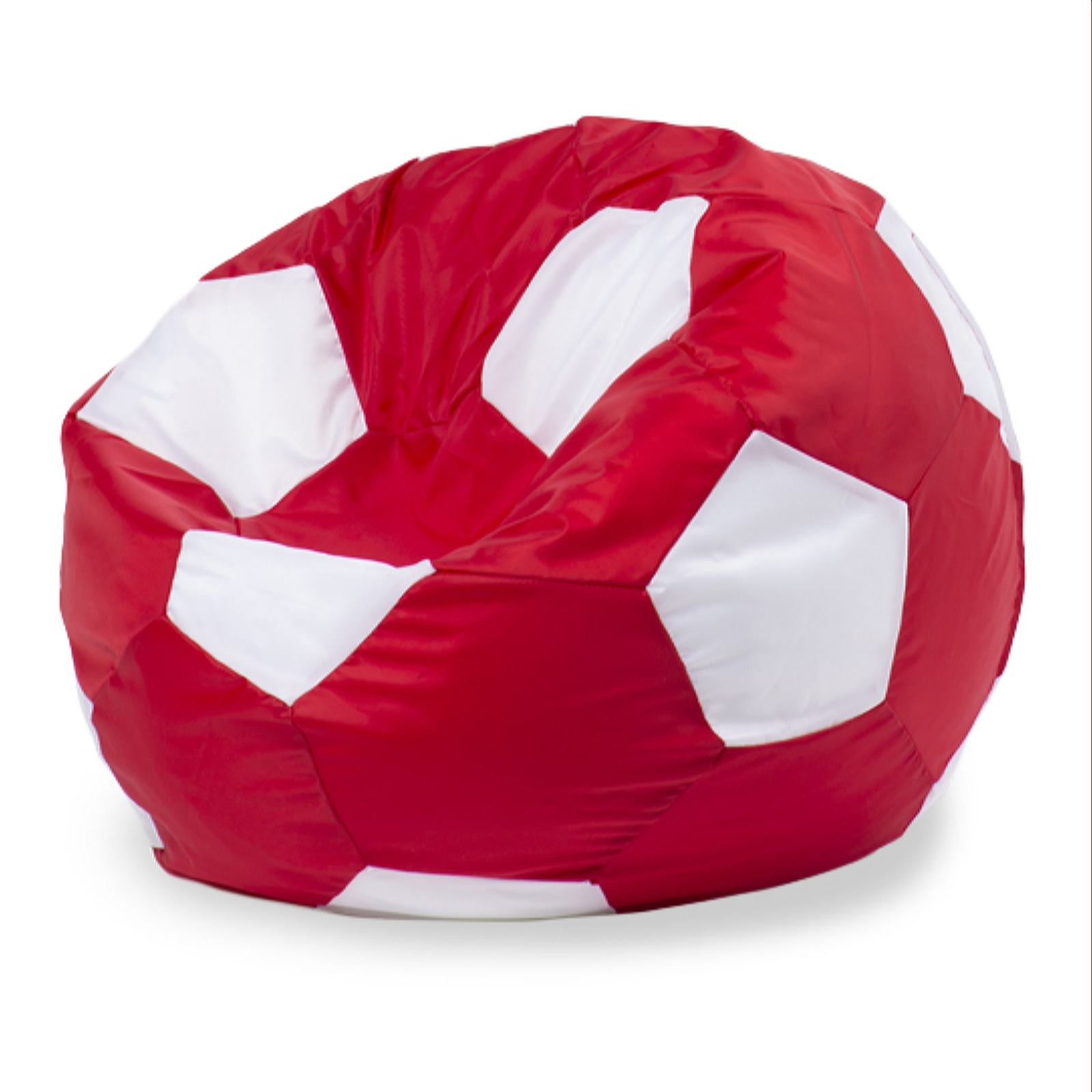 Кресло-мешок ПуффБери Мяч Оксфорд L, красный, белый