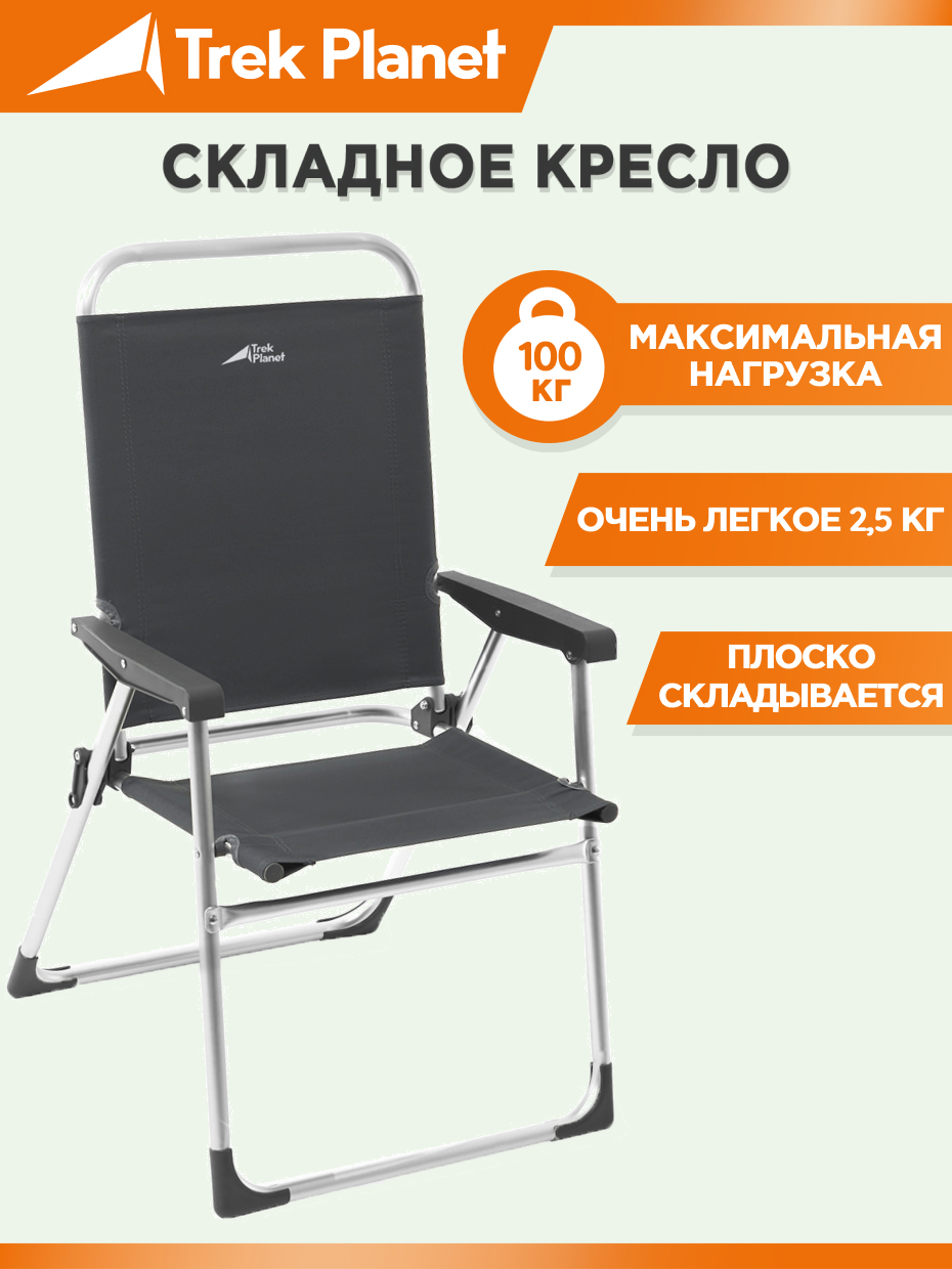 Садовое кресло Trek Planet Slacker Alu 70649 Grey 52х56х80 см - купить в Москве, цены на Мегамаркет | 100025801064