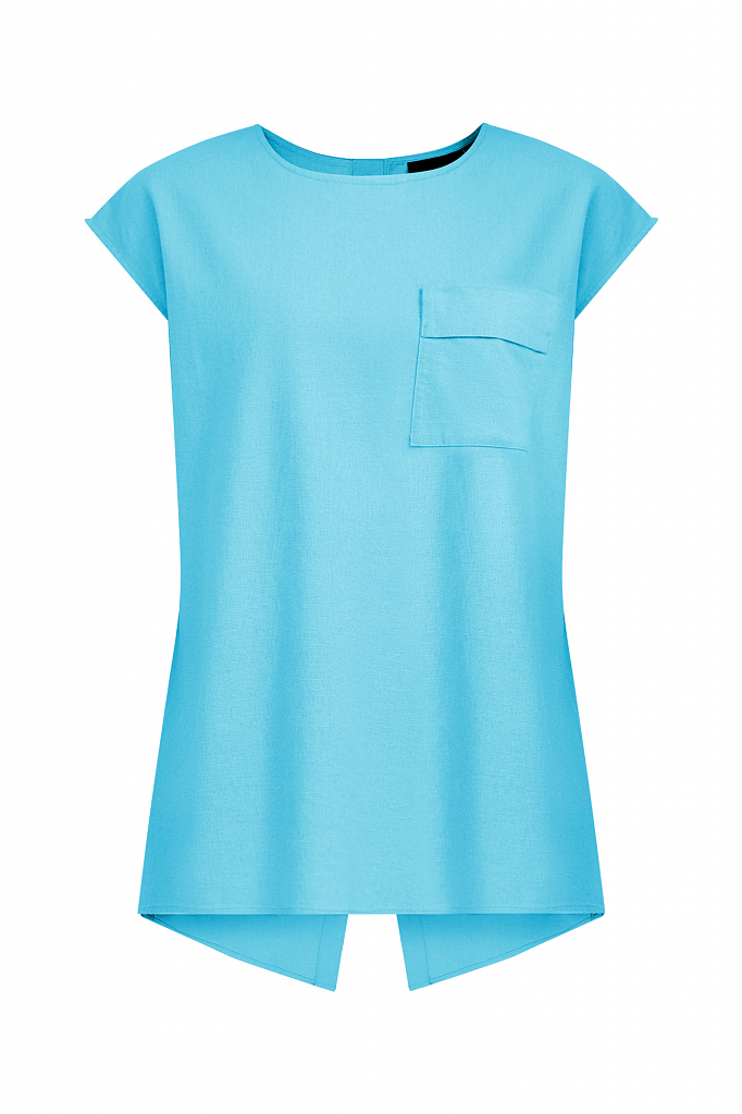 Блуза женская Finn Flare S21-12026 бирюзовая XL