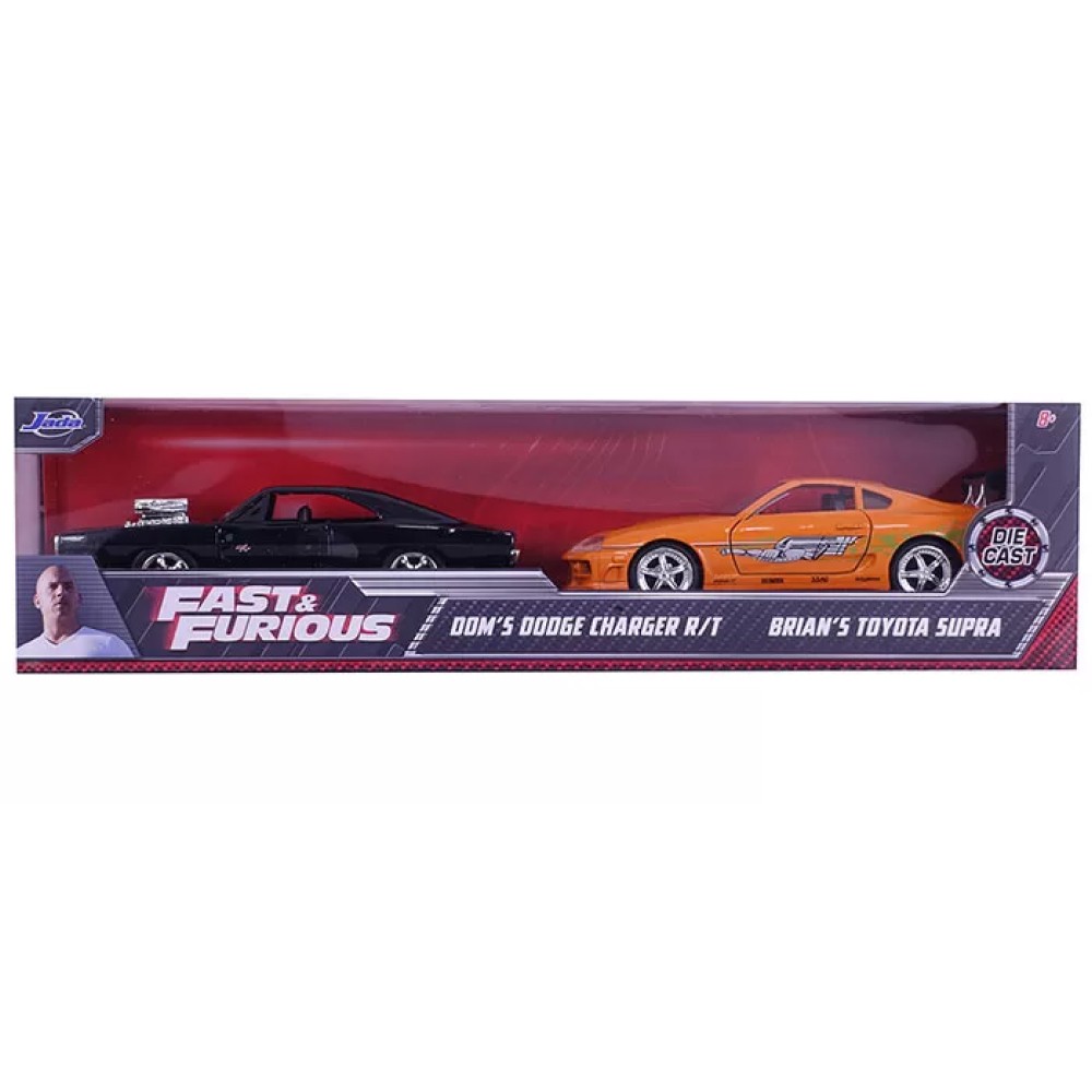 Купить транспорт Jada Toys Форсаж Toyota Supra и Dodge Charger 1970 5 см.,  цены на Мегамаркет