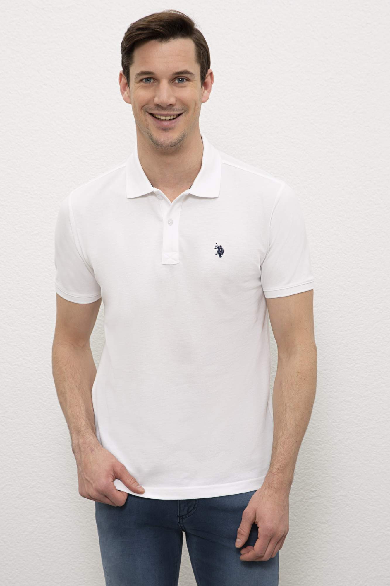 Футболка-поло мужская G081GL0110GTP04IY021 U.S. POLO Assn. белая XS