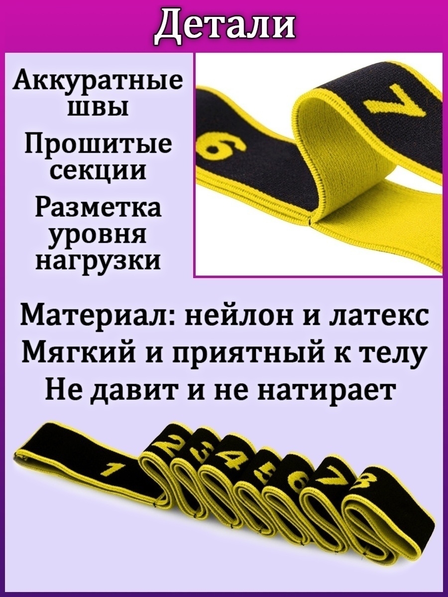 Гимнастическая резинка для растяжки (желтая, 90*4 см) – купить в Москве,  цены в интернет-магазинах на Мегамаркет