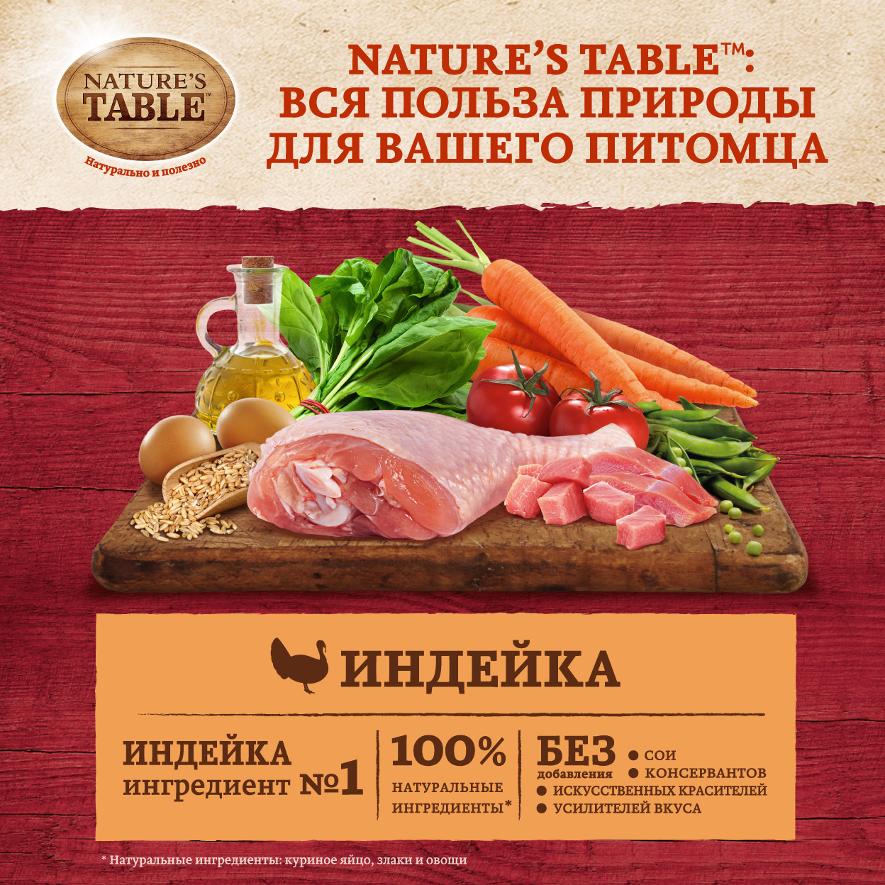 Купить сухой корм для взрослых кошек Nature's Table , индейка, 1.131кг ...